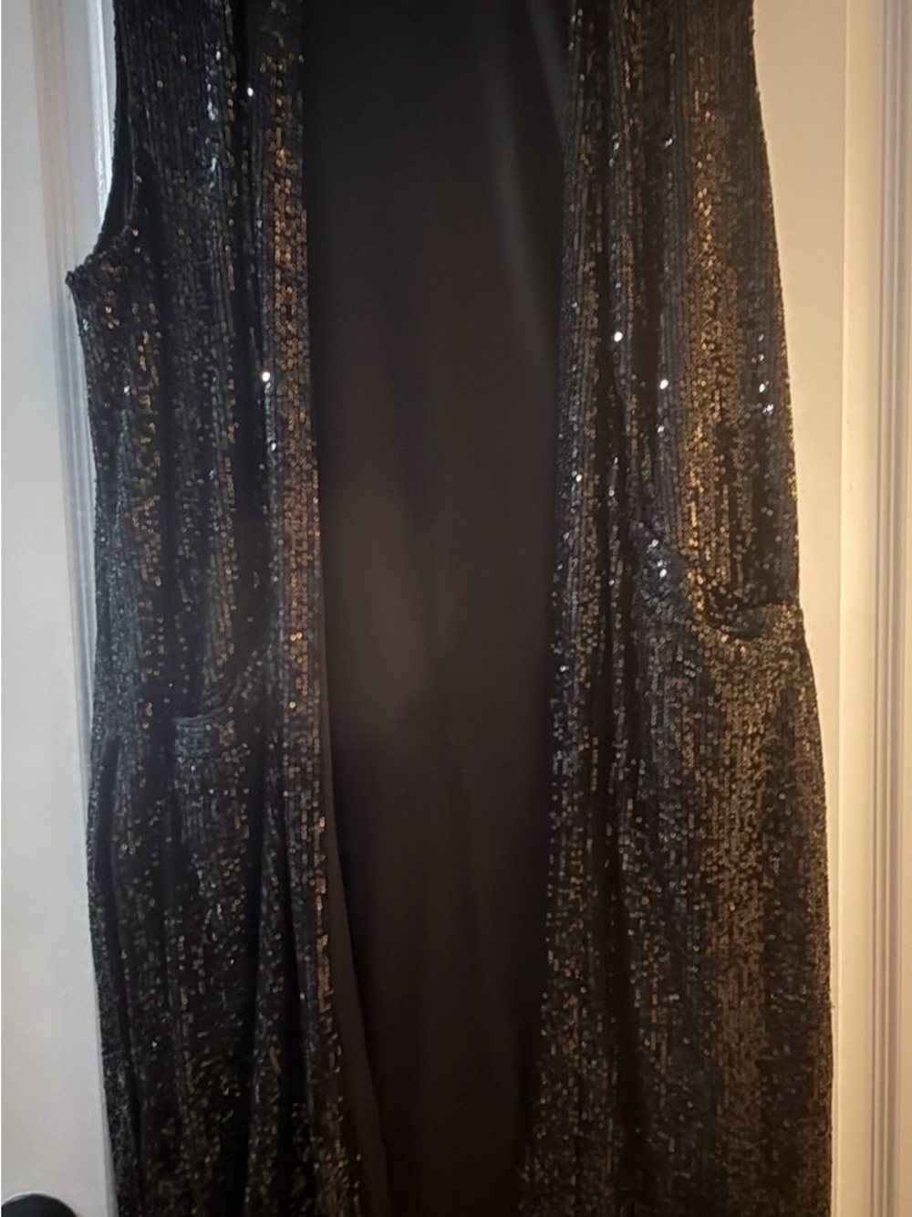 Anna & Ava Black Sequin Long Vest- get ready for the holidays early - Picture 2 of 4